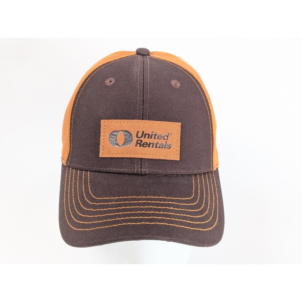 K-Products United Rentals Baseball Cap Brown Orange 100% Cotton Hat Vintage S...